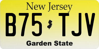 NJ license plate B75TJV