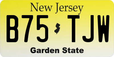 NJ license plate B75TJW