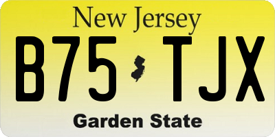 NJ license plate B75TJX
