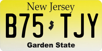 NJ license plate B75TJY