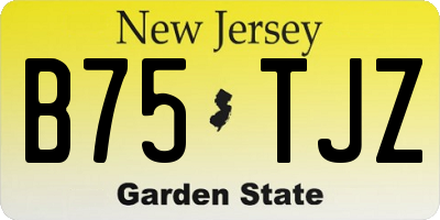 NJ license plate B75TJZ