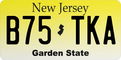 NJ license plate B75TKA
