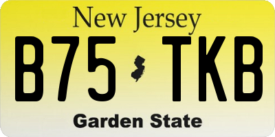 NJ license plate B75TKB