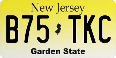 NJ license plate B75TKC