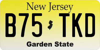 NJ license plate B75TKD