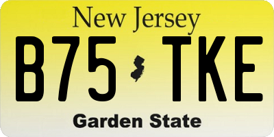 NJ license plate B75TKE