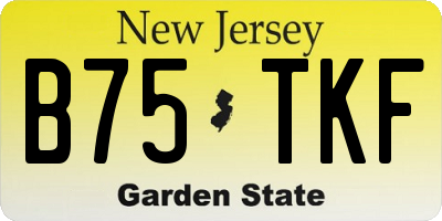 NJ license plate B75TKF