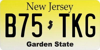 NJ license plate B75TKG