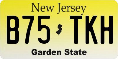 NJ license plate B75TKH
