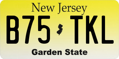 NJ license plate B75TKL