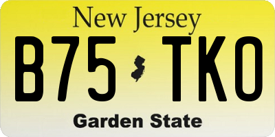 NJ license plate B75TKO