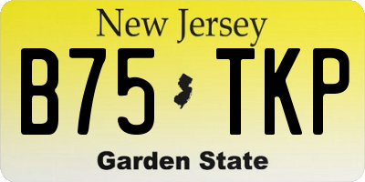 NJ license plate B75TKP