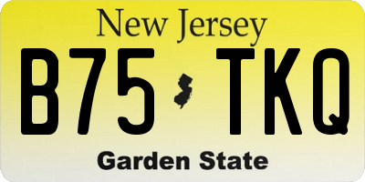NJ license plate B75TKQ