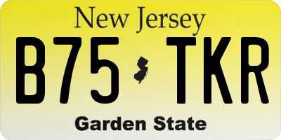 NJ license plate B75TKR