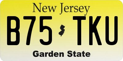 NJ license plate B75TKU