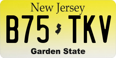 NJ license plate B75TKV