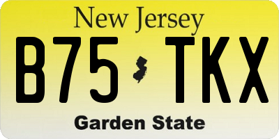 NJ license plate B75TKX