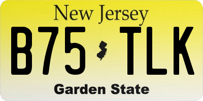 NJ license plate B75TLK