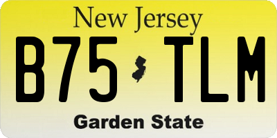 NJ license plate B75TLM