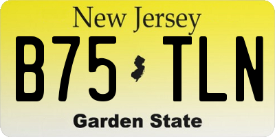 NJ license plate B75TLN
