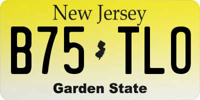 NJ license plate B75TLO