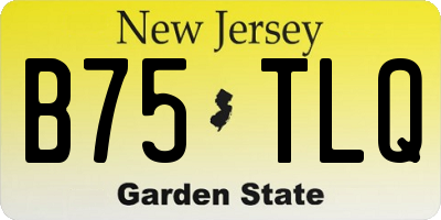 NJ license plate B75TLQ