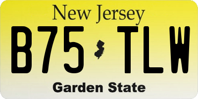 NJ license plate B75TLW