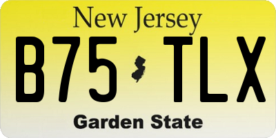 NJ license plate B75TLX