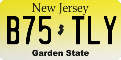 NJ license plate B75TLY