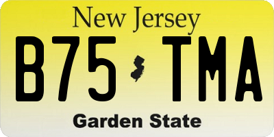 NJ license plate B75TMA