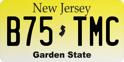 NJ license plate B75TMC