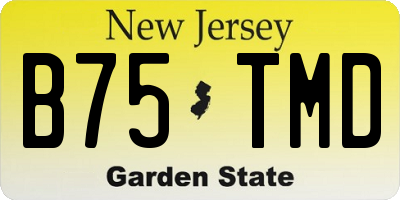 NJ license plate B75TMD
