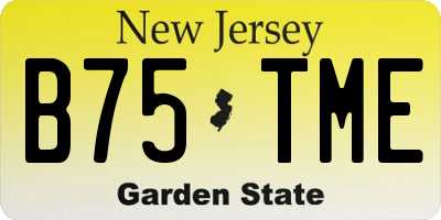 NJ license plate B75TME