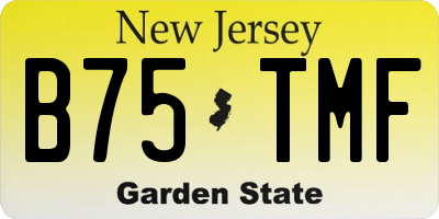 NJ license plate B75TMF