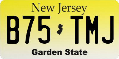 NJ license plate B75TMJ
