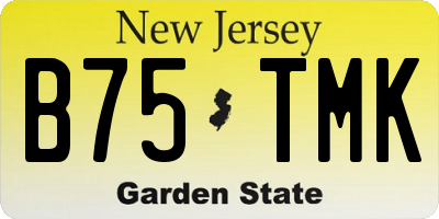 NJ license plate B75TMK