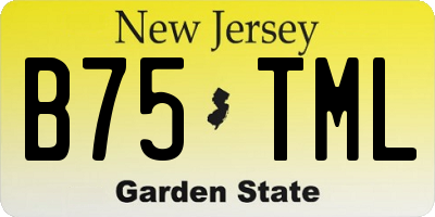 NJ license plate B75TML