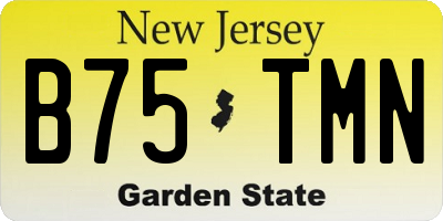 NJ license plate B75TMN