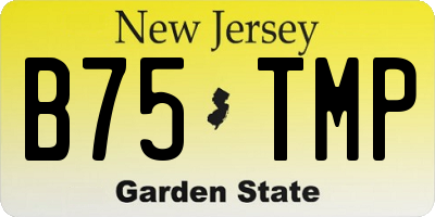 NJ license plate B75TMP
