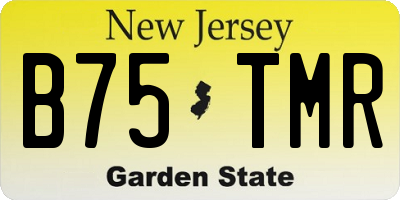 NJ license plate B75TMR
