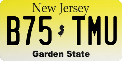 NJ license plate B75TMU
