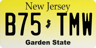 NJ license plate B75TMW