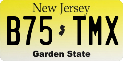 NJ license plate B75TMX