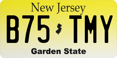 NJ license plate B75TMY