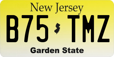 NJ license plate B75TMZ