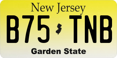 NJ license plate B75TNB