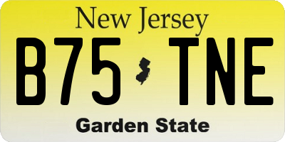 NJ license plate B75TNE