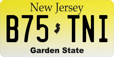 NJ license plate B75TNI