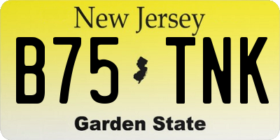 NJ license plate B75TNK