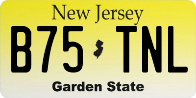 NJ license plate B75TNL